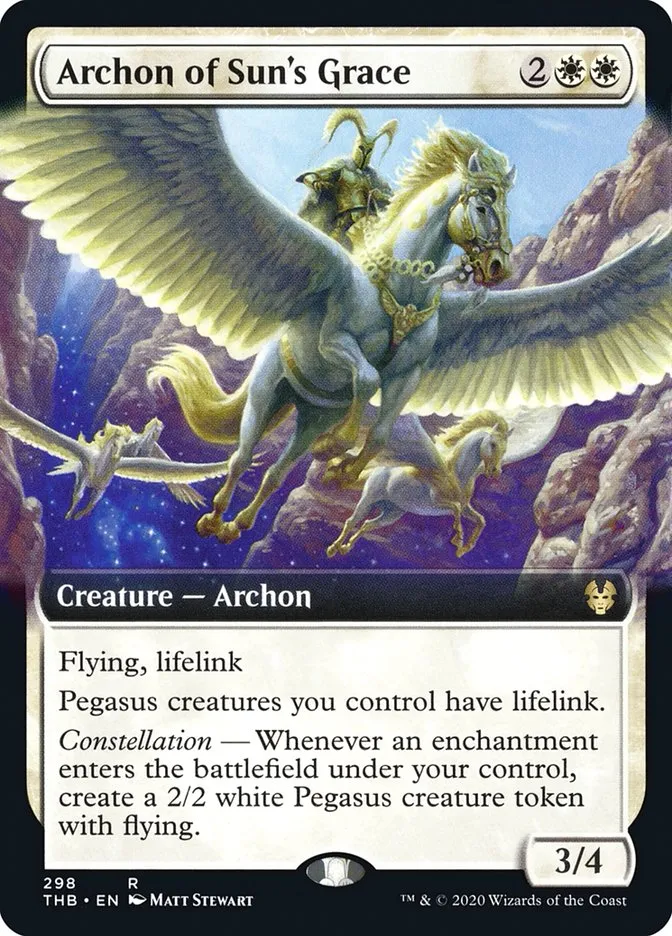 2020 Theros Beyond Death Archon of Sun's Grace rare #298 rare card image
