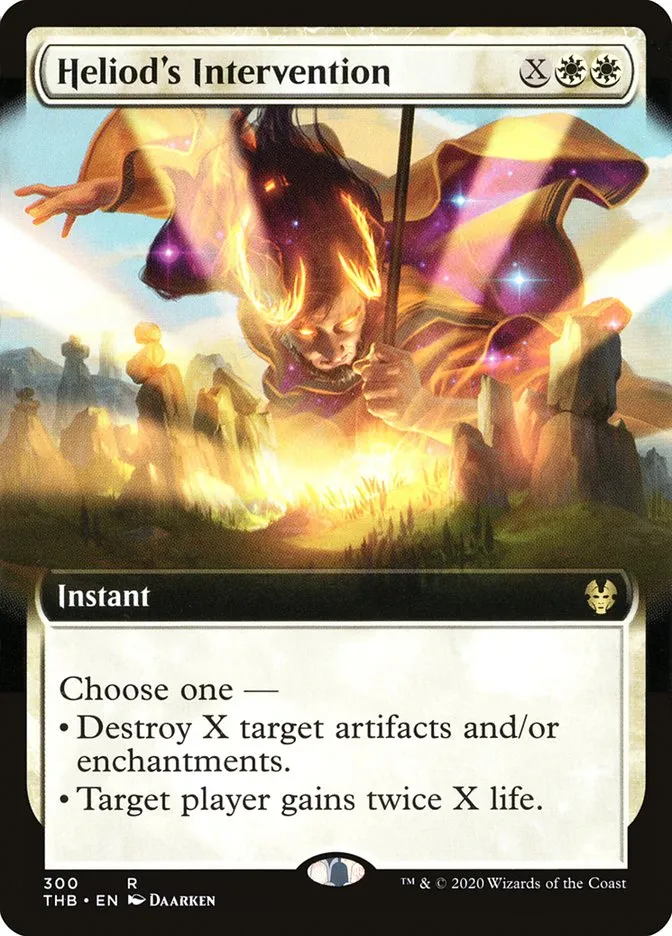 2020 Theros Beyond Death Heliod's Intervention rare #300 rare card image