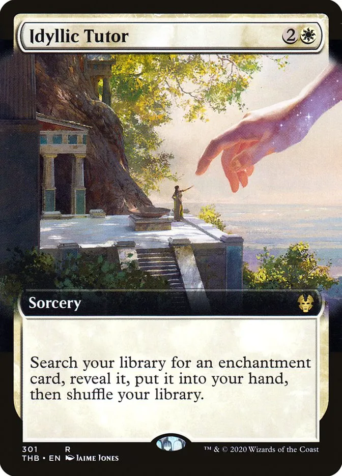 2020 Theros Beyond Death Idyllic Tutor rare #301 rare card image