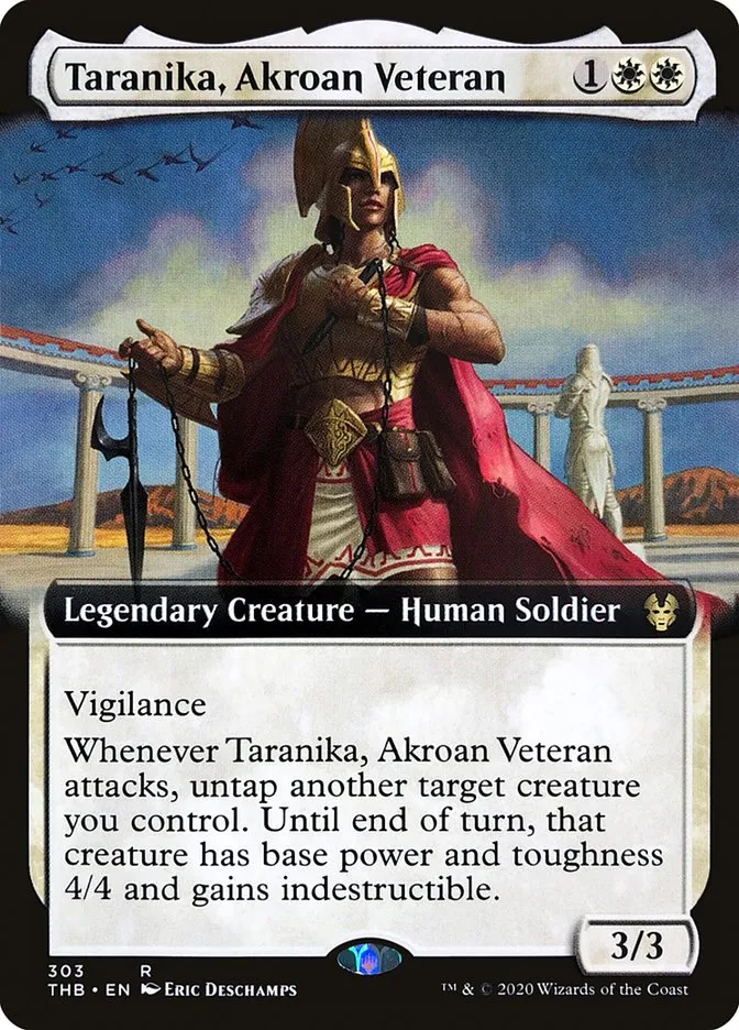 2020 Theros Beyond Death Taranika, Akroan Veteran rare #303 rare card image