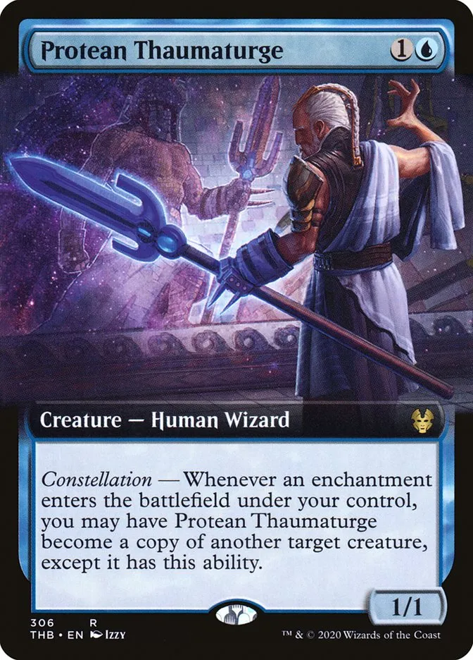 2020 Theros Beyond Death Protean Thaumaturge rare #306 rare card image