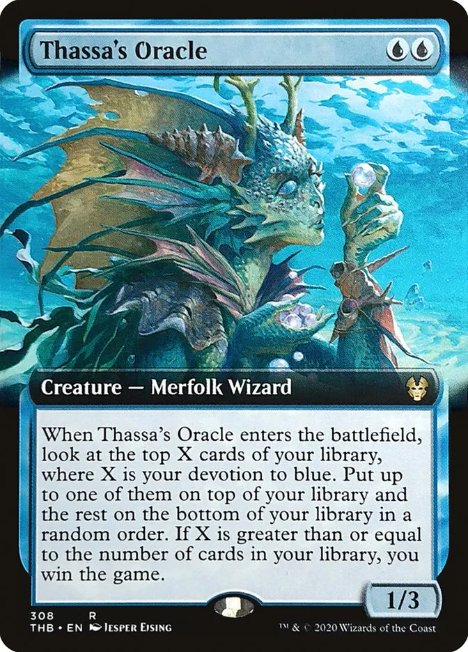 2020 Theros Beyond Death Thassa's Oracle [Extended Art Foil] rare #308 rare card image