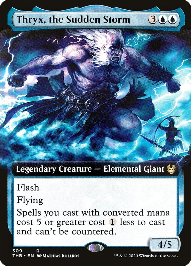 2020 Theros Beyond Death Thryx, the Sudden Storm rare #309 rare card image