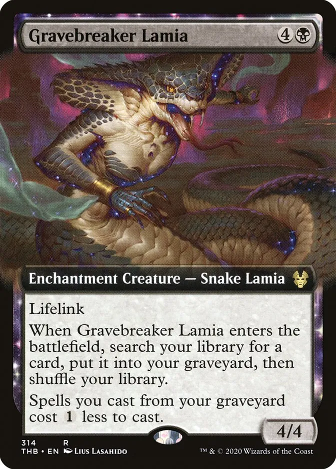 2020 Theros Beyond Death Gravebreaker Lamia rare #314 rare card image