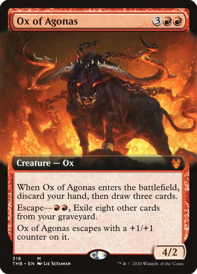 2020 Theros Beyond Death Ox of Agonas mythic #318 mythic card image