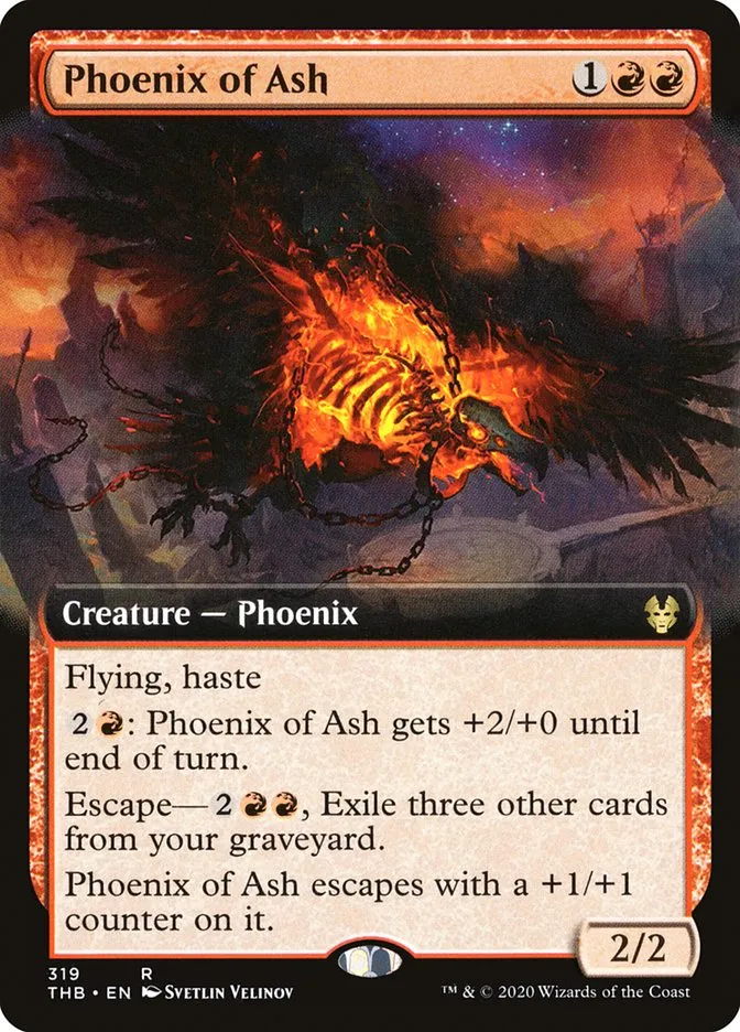 2020 Theros Beyond Death Phoenix of Ash rare #319 rare card image