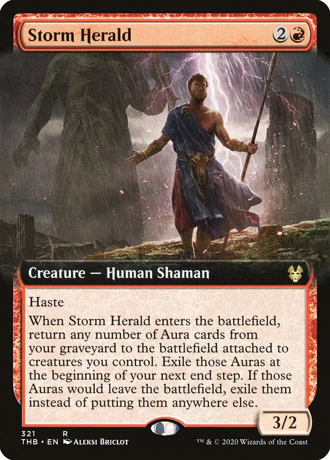 2020 Theros Beyond Death Storm Herald rare #321 rare card image