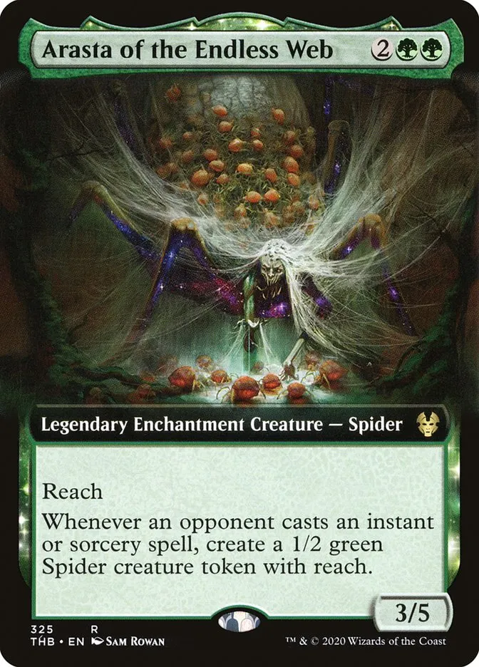2020 Theros Beyond Death Arasta of the Endless Web [Promo] rare #325 rare card image