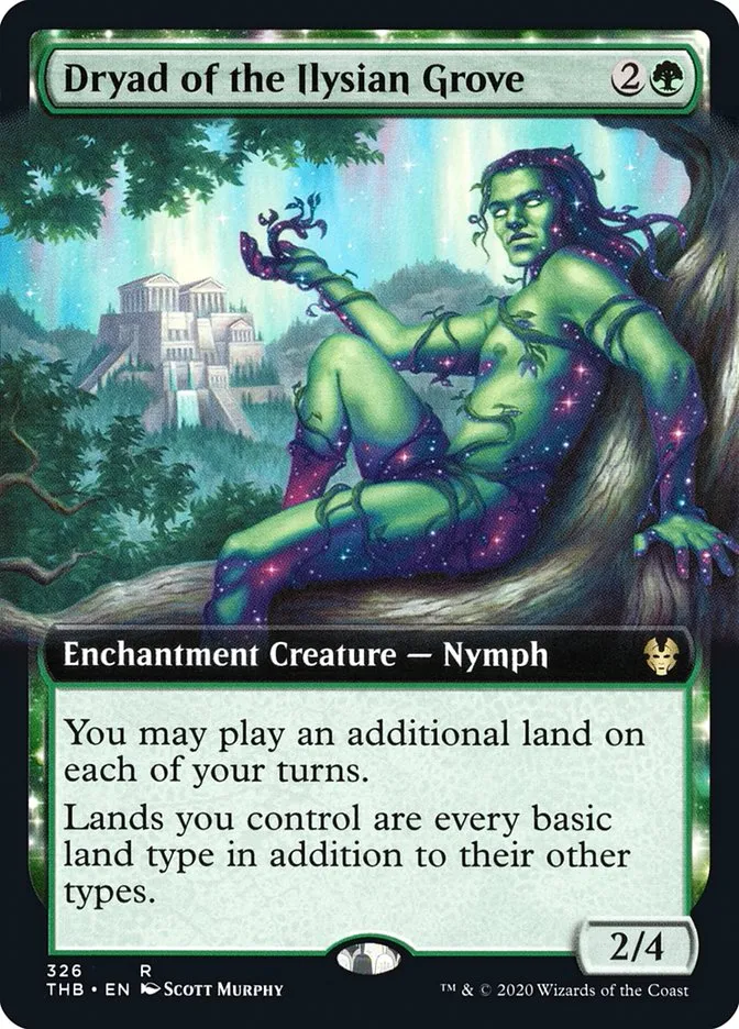 2020 Theros Beyond Death Dryad of the Ilysian Grove rare #326 rare card image