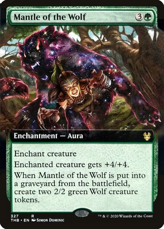 2020 Theros Beyond Death Mantle of the Wolf rare #327 rare card image