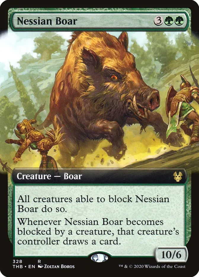 2020 Theros Beyond Death Nessian Boar rare #328 rare card image