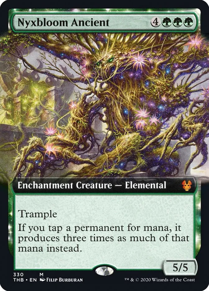 2020 Theros Beyond Death Nyxbloom Ancient [Extended Art Foil] mythic #330 mythic card image