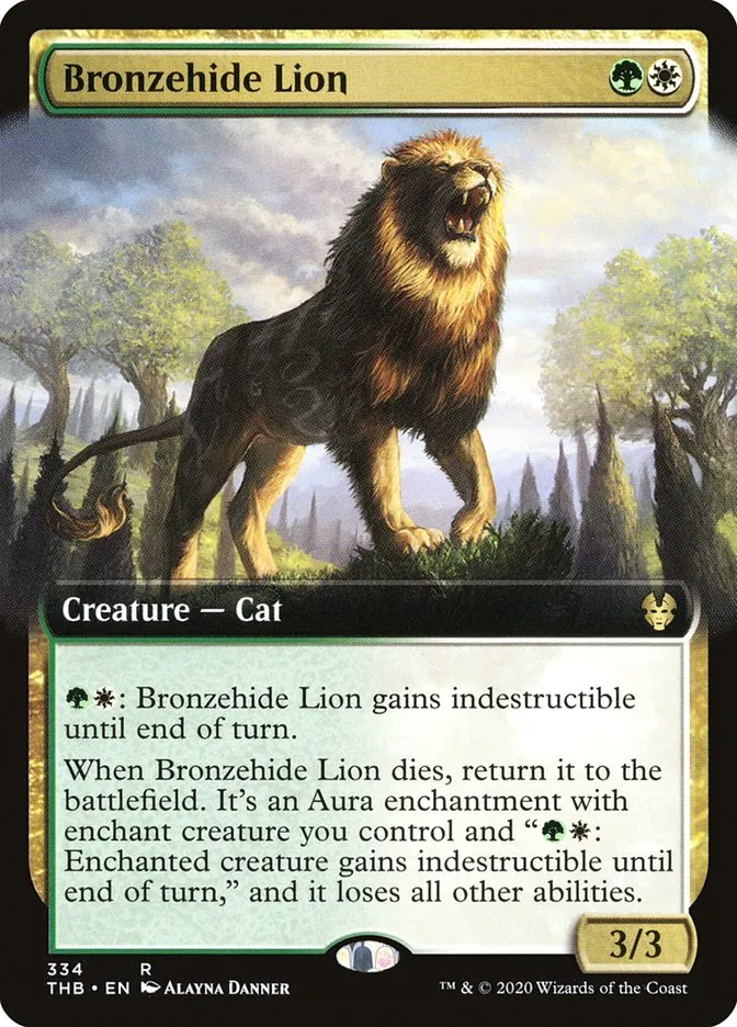 2020 Theros Beyond Death Bronzehide Lion #334 rare card image