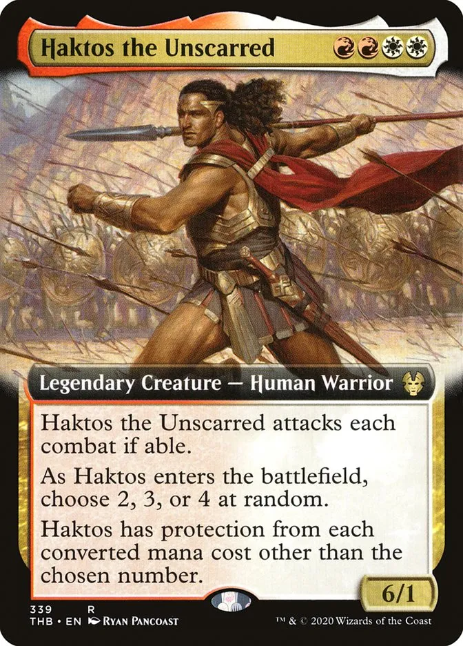 2020 Theros Beyond Death Haktos the Unscarred rare #339 rare card image