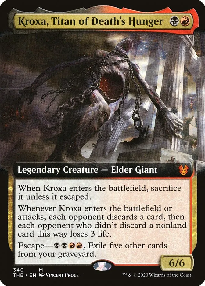 2020 Theros Beyond Death Kroxa, Titan of Death's Hunger mythic #340 mythic card image