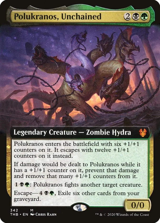 2020 Theros Beyond Death Polukranos, Unchained mythic #342 mythic card image