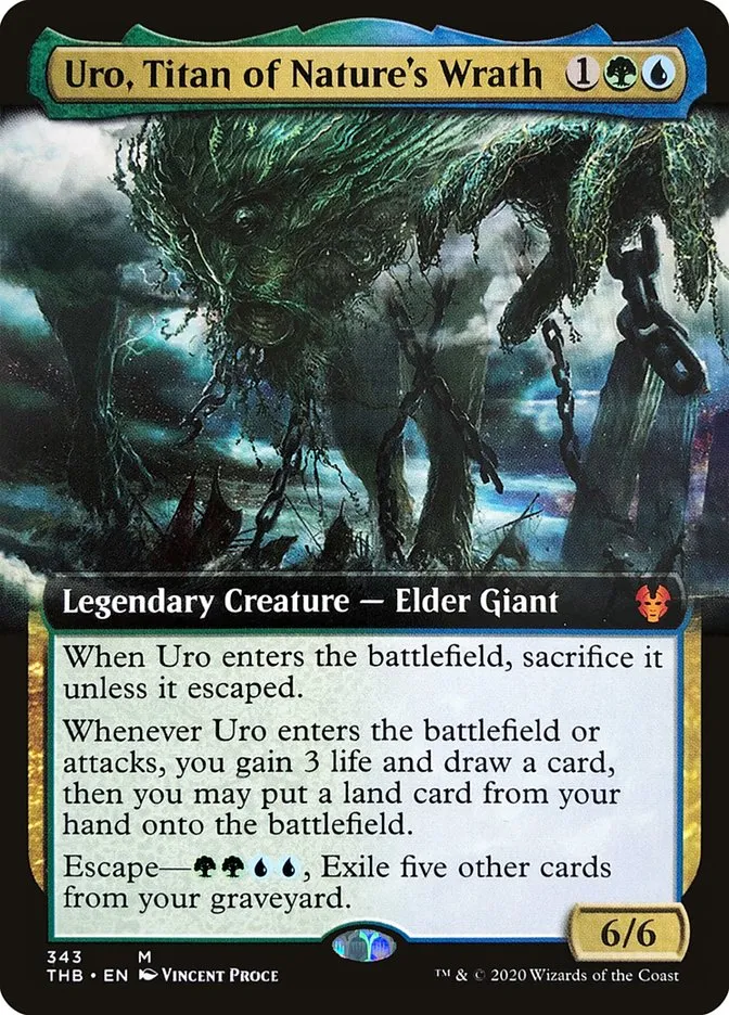 2020 Theros Beyond Death Uro, Titan of Nature's Wrath mythic #343 mythic card image