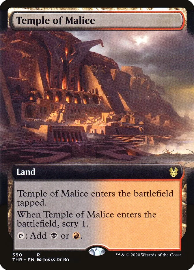2020 Theros Beyond Death Temple of Malice rare #350 rare card image