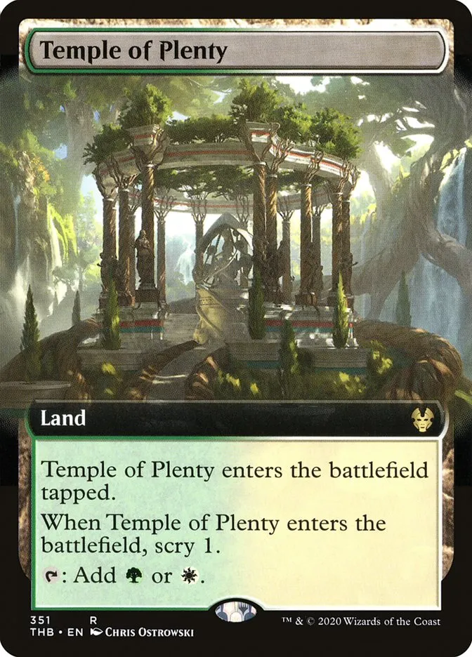 2020 Theros Beyond Death Temple of Plenty rare #351 rare card image