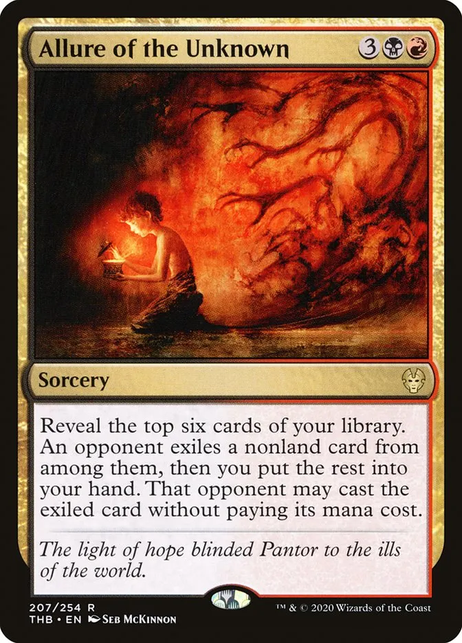 2020 Theros Beyond Death Allure of the Unknown #207 rare card image