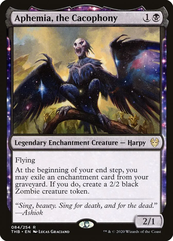 2020 Theros Beyond Death Aphemia, the Cacophony #84 rare card image
