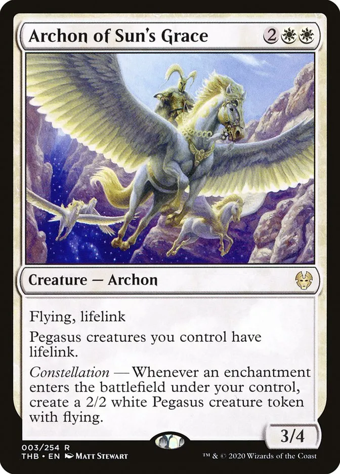 2020 Theros Beyond Death Archon of Sun's Grace rare #3 rare card image