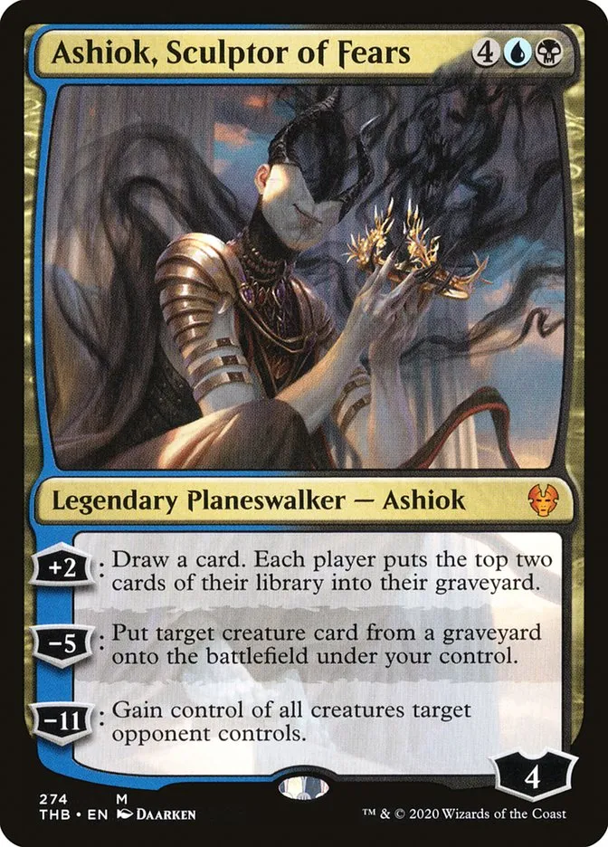 2020 Theros Beyond Death Ashiok, Sculptor of Fears #274 mythic card image