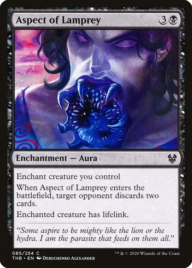 2020 Theros Beyond Death Aspect of Lamprey common #85 common card image