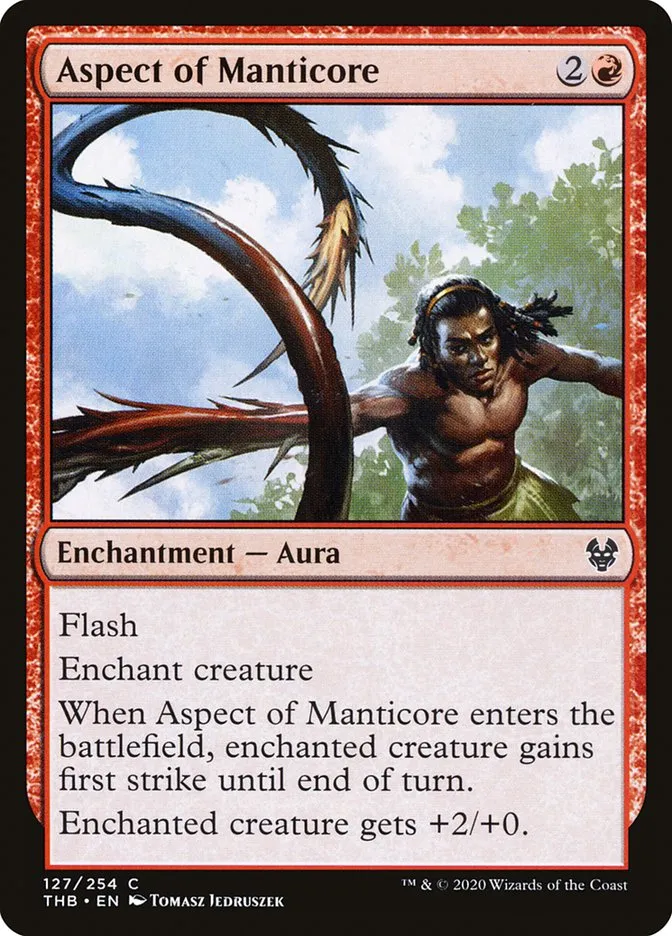 2020 Theros Beyond Death Aspect of Manticore #127 common card image