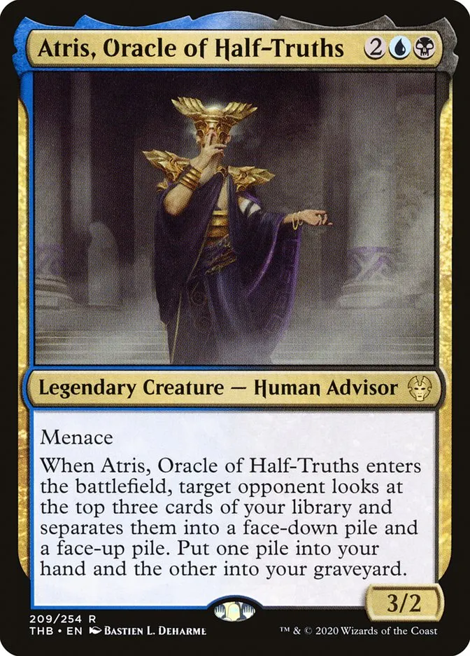 2020 Theros Beyond Death Atris, Oracle of Half-Truths rare #209 rare card image
