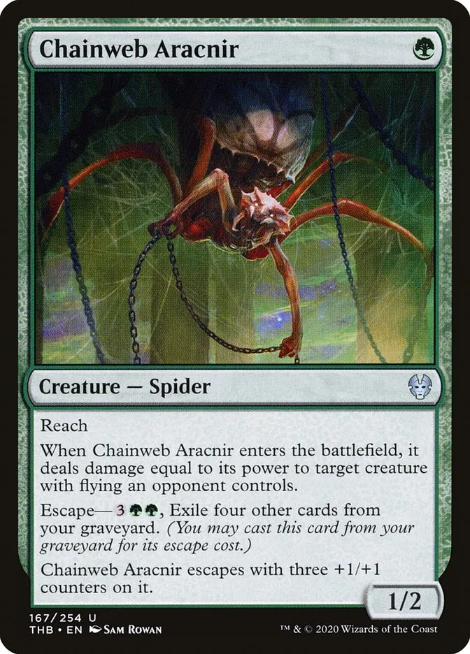 2020 Theros Beyond Death Chainweb Aracnir uncommon #167 uncommon card image