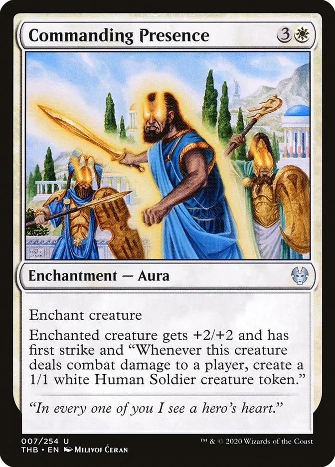 2020 Theros Beyond Death Commanding Presence uncommon #7 uncommon card image