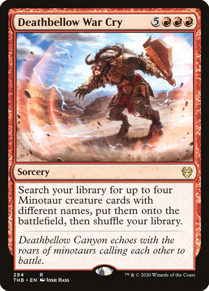 2020 Theros Beyond Death Deathbellow War Cry #294 rare card image