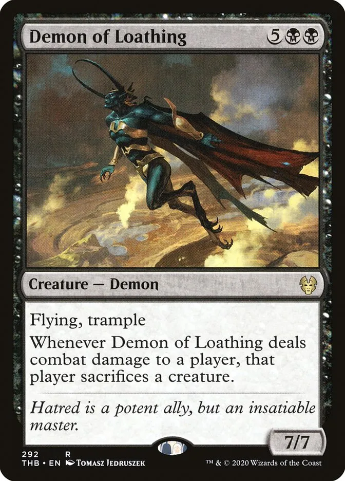 2020 Theros Beyond Death Demon of Loathing #292 rare card image