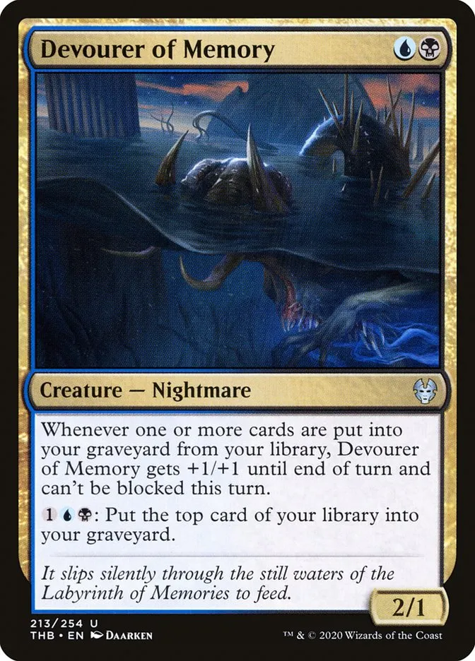 2020 Theros Beyond Death Devourer of Memory #213 uncommon card image
