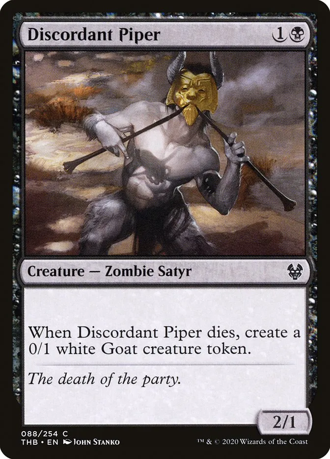 2020 Theros Beyond Death Discordant Piper #88 common card image