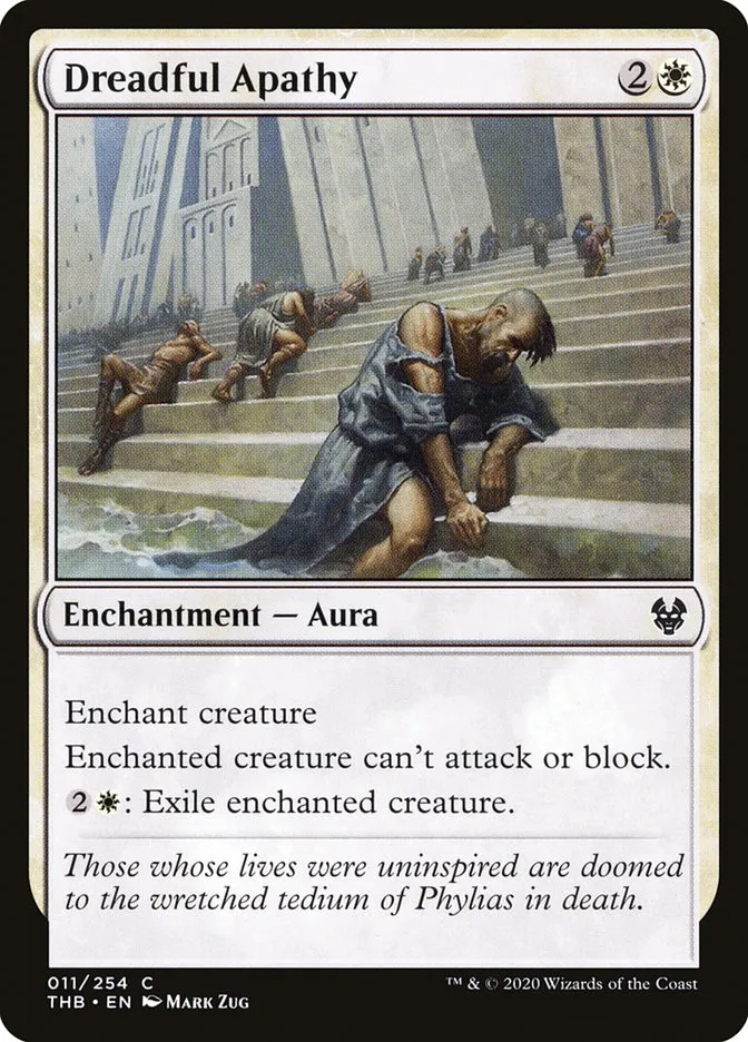 2020 Theros Beyond Death Dreadful Apathy common #11 common card image