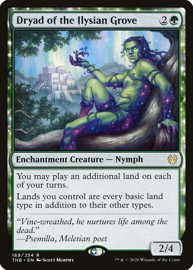 2020 Theros Beyond Death Dryad of the Ilysian Grove #169 rare card image
