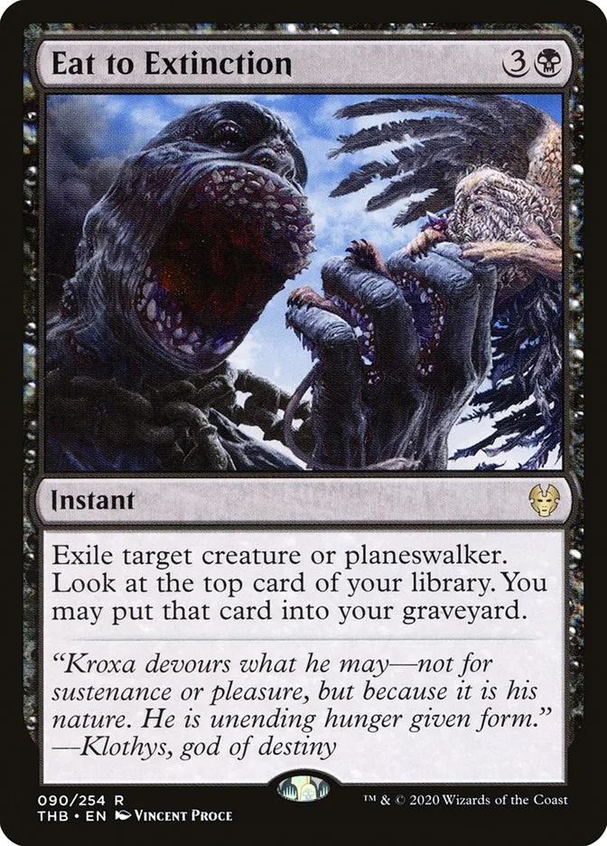 2020 Theros Beyond Death Eat to Extinction #90 rare card image