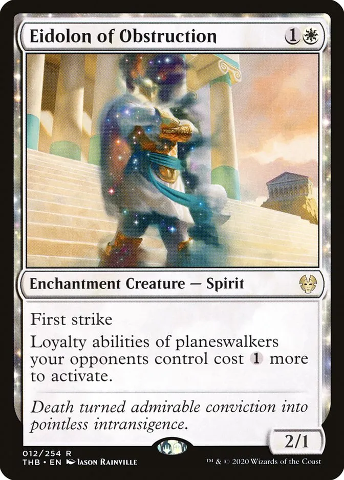 2020 Theros Beyond Death Eidolon of Obstruction rare #12 rare card image