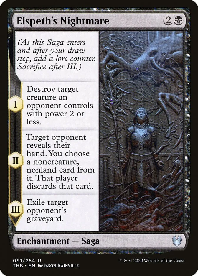 2020 Theros Beyond Death Elspeth's Nightmare uncommon #91 uncommon card image