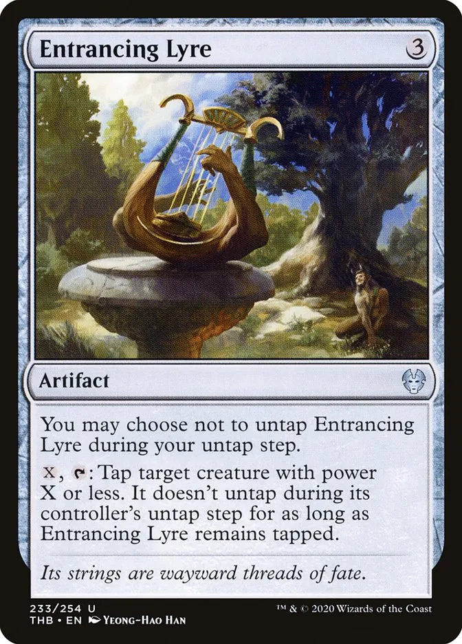 2020 Theros Beyond Death Entrancing Lyre #233 uncommon card image