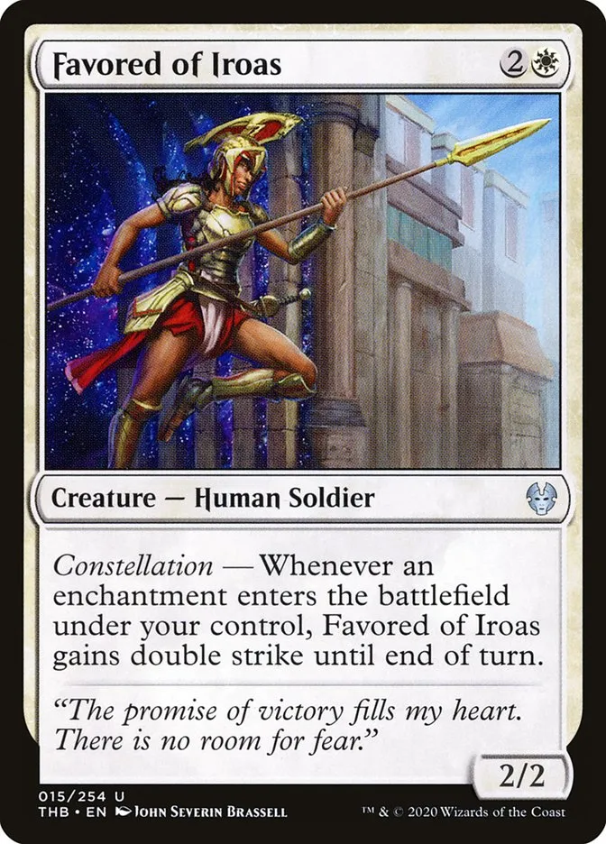 2020 Theros Beyond Death Favored of Iroas uncommon #15 uncommon card image