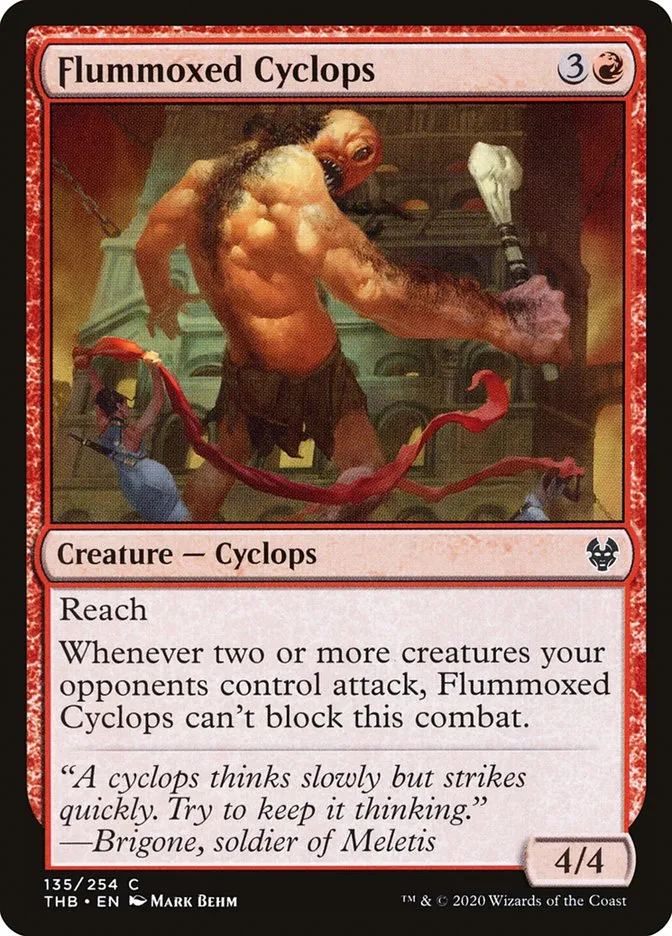 2020 Theros Beyond Death Flummoxed Cyclops common #135 common card image