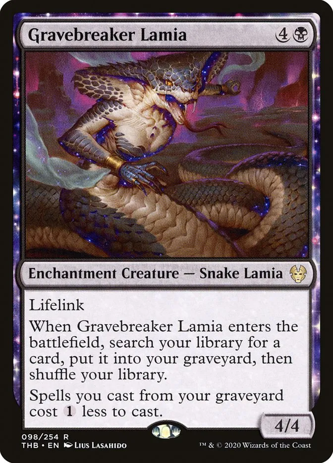 2020 Theros Beyond Death Gravebreaker Lamia #98 rare card image