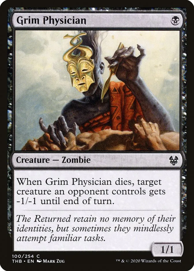 2020 Theros Beyond Death Grim Physician common #100 common card image