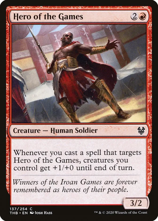 2020 Theros Beyond Death Hero of the Games #137 common card image
