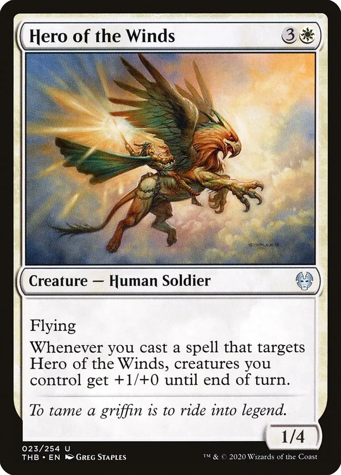 2020 Theros Beyond Death Hero of the Winds uncommon #23 uncommon card image