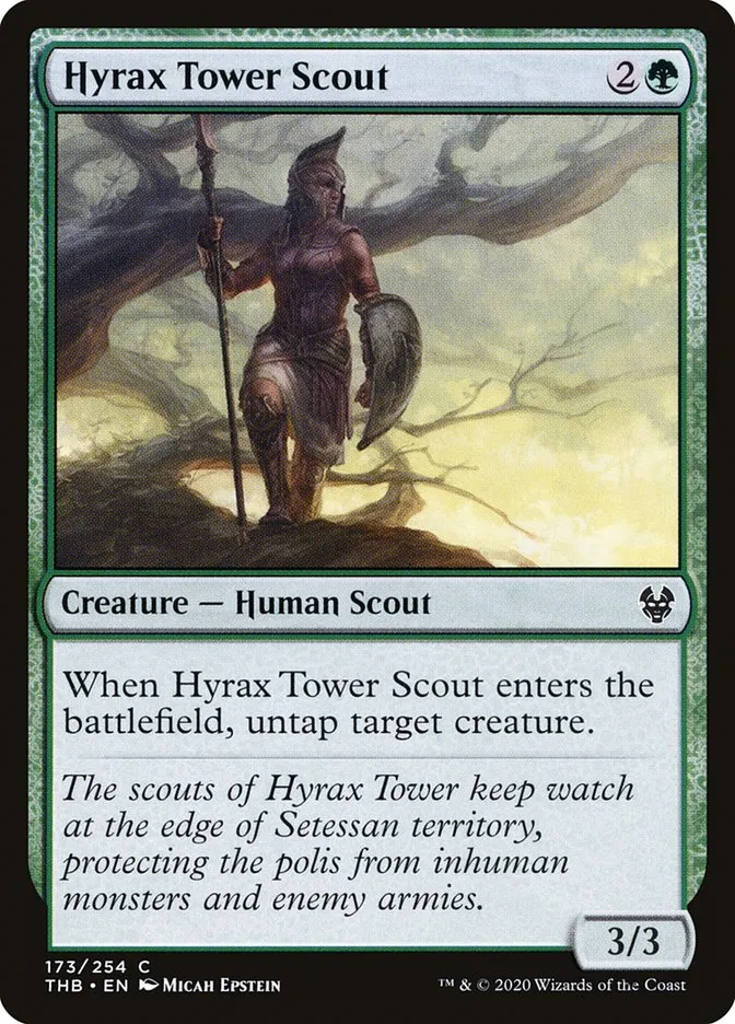 2020 Theros Beyond Death Hyrax Tower Scout #173 common card image
