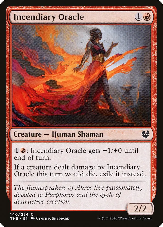 2020 Theros Beyond Death Incendiary Oracle #140 common card image